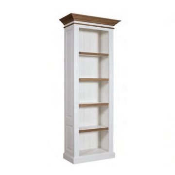 Bücherschrank Landhausstil York Shabby chic Oak _ Schmuckseite mit Rahmenfüllung