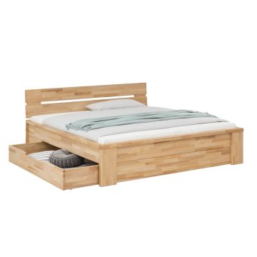 Bett Kernbuche massiv 140x200cm Schubladenbett Cassandra