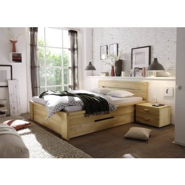 Bett Kernbuche massiv 180x200cm Schubladenbett Cassandra