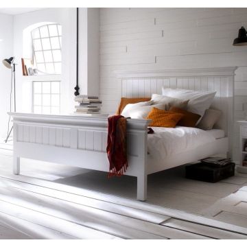 Bett 200x200 cm Landhausstil weiss antik Halifax 