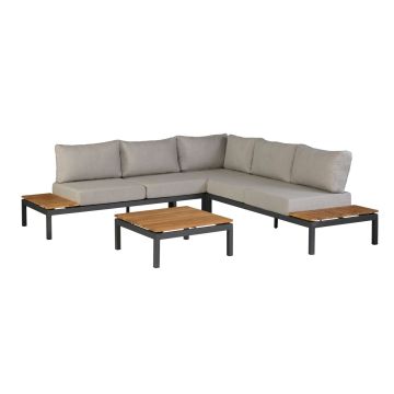 Gartenlounge Villa Teak Alu Beige 252x252 cm