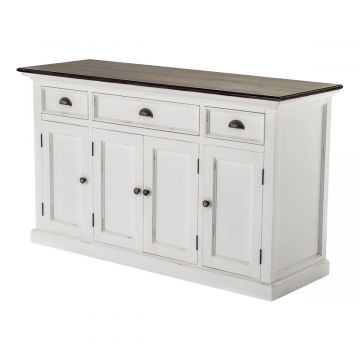 Buffetschrank 4 türig Shabby-chic weiß Halifax Accent