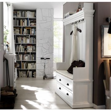 Landhaus Garderobe weiß antik Halifax mit Schubladen