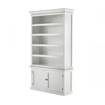 Bücherschrank Landhausstil weiß 137cm breit Halifax