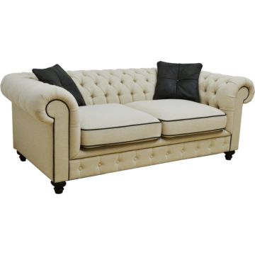 Ledersofa Chesterfield 2,5-Sitzer mit Knopfheftung sehr bequem