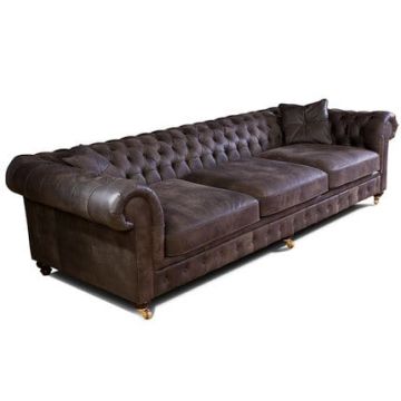 Ledersofa CHESTERFIELD XL mit Knopfheftung super bequem