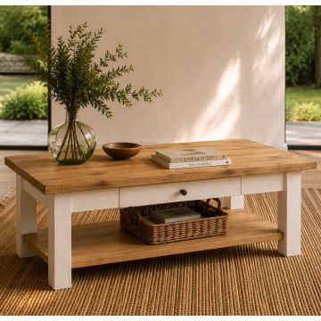 Couchtisch Eiche massiv Ariege Ivory 120x60 cm Calverton