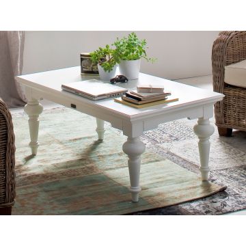 Landhausstil Couchtisch weiß Provence 120x80 cm antikweiß lackiert