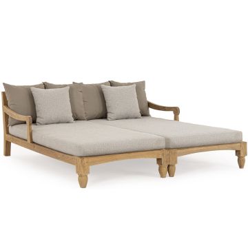 Daybed Outdoor wetterfest Teak Bali inkl Polster Natur