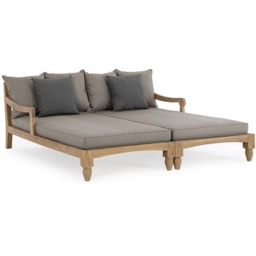 Daybed Outdoor wetterfest Teak Bali inkl Polster Sand