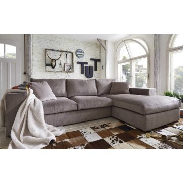 Ecksofa Linari Cordsamt Capri 16 Cappuccino