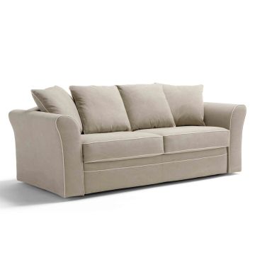 Schlafsofa mit Matratze Elegance Landhausstil abziehbar 2 Sitzer Dauerschläfer