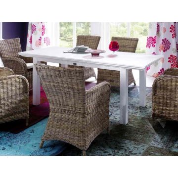 Esstisch Landhausstil weiß antik ausziehbar Halifax 3 Größen