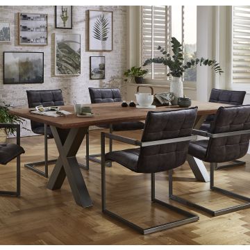 Esstisch Palmira Eiche – Zerreiche oder Wildeiche X-Gestell