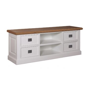 Fernsehkommode Landhausstil York Shabby chic Oak 4 Schubladen