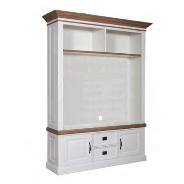 Fernsehschrank Landhausstil York Shabby chic Oak 2 Türen 2 Schubladen _ Schmuckseite mit Rahmenfüllung