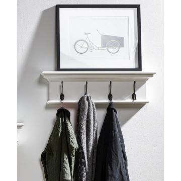 Garderobenbrett weiß antik Landhausstil Halifax 4 Haken