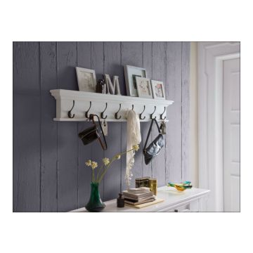 Garderobenbrett weiß antik Landhausstil Halifax 8 Haken