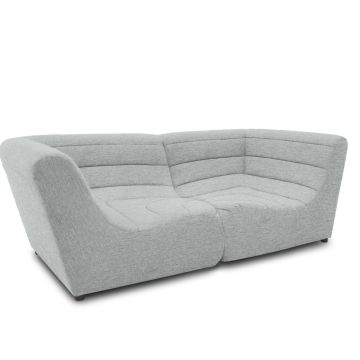 Gartensofa 2 Sitzer wetterfest Solido Outdoor Sofa silber grau