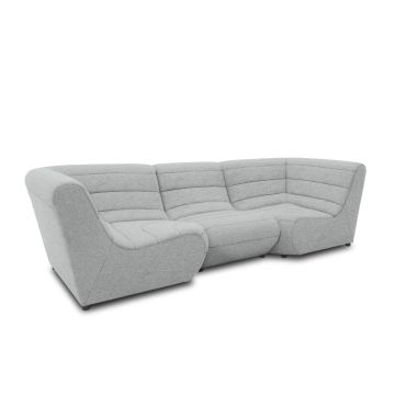 Gartensofa 3 Sitzer wetterfest Solido Outdoor Sofa silber grau