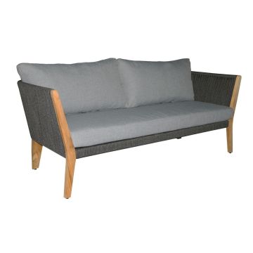 Gartensofa San Remo 3-Sitzer Teak grau 180 cm