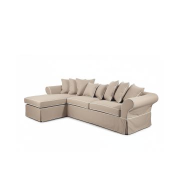 Hussen Ecksofa Landhausstil Ascot abnehmbare Husse opt. Schlaffunktion