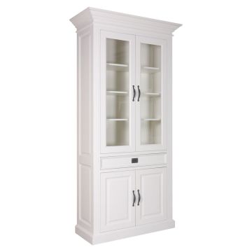 Vitrinenschrank Landhausstil York Shabby chic 2x2 Türen 1 Schublade