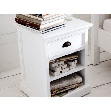 Kommode Landhaus weiss 2 Fächer Nachtschrank Halifax