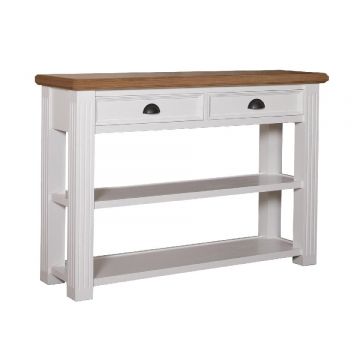 Konsolentisch Landhausstil York Shabby chic Oak 2 Schubladen 120