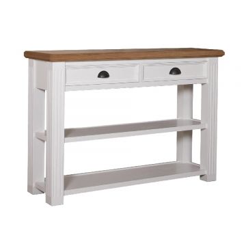 Konsolentisch Landhausstil York Shabby chic Oak 2 Schubladen