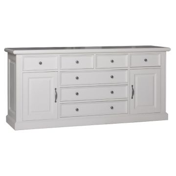 Landhaus Anrichte weiß Shabby chic 2 Türen 7 Schubladen