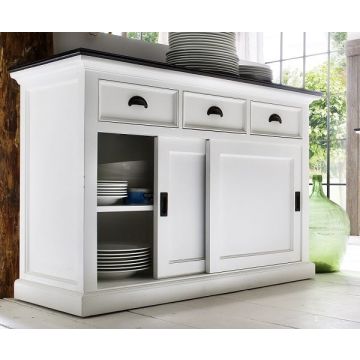 Landhausstil Anrichte modern weiss schwarz Halifax Contrast