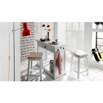 Landhausstil Hocker Set weiß antik Halifax