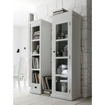 Landhausstil Vitrine weiß antik 1 Glastür schmal Halifax