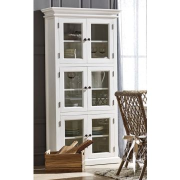 Landhausstil Vitrinenschrank weiß antik Halifax 6 Glastüren CA610