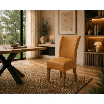 Lederstuhl Lombardo Echt Leder Amber Gestell Bassano