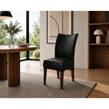 Lederstuhl Lombardo Echt Leder Black Gestell Bassano