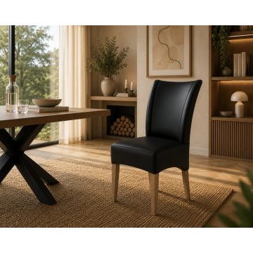 Lederstuhl Lombardo Echt Leder Black Gestell Gold
