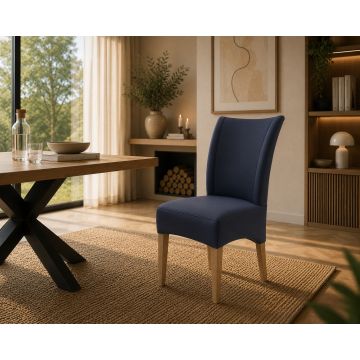 Lederstuhl Lombardo Echt Leder Blue Gestell Gold