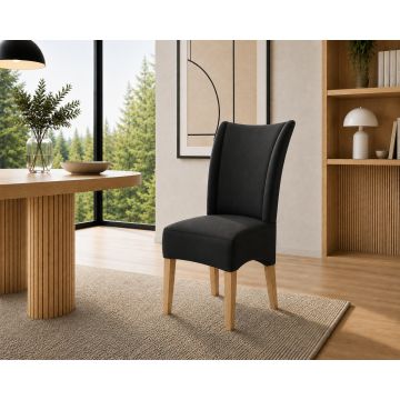 Lederstuhl Lombardo Echt Leder Ebony Gestell Gold