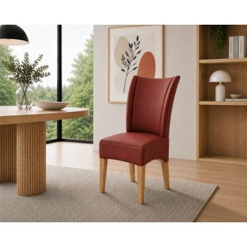 Lederstuhl Lombardo Echt Leder Rouge Gestell Gold