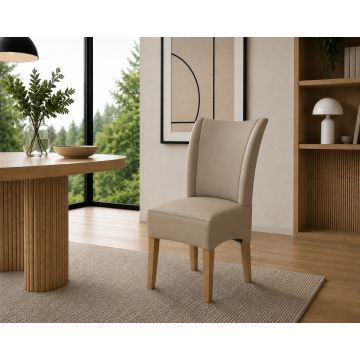 Lederstuhl Lombardo Echt Leder Taupe Gestell Gold