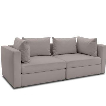 Gartensofa 2 Sitzer wetterfest Room modular Silber grau