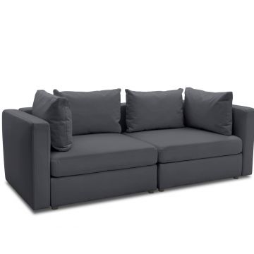 Gartensofa 2 Sitzer wetterfest Room modular Dunkelgrau