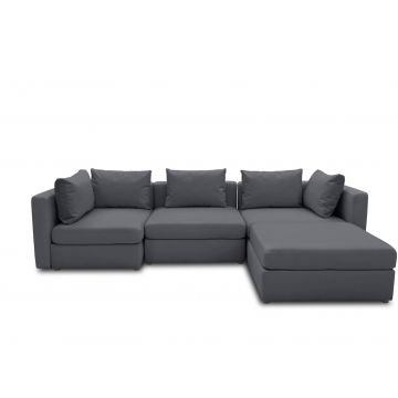 Ecksofa Garten wetterfest Room modular Dunkelgrau