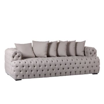 Lounge Sofa Landhausstil 220 cm Stoff Bezug
