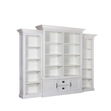 Bücherschrank Landhausstil York Shabby chic mit 2 Türen 2 Schubladen