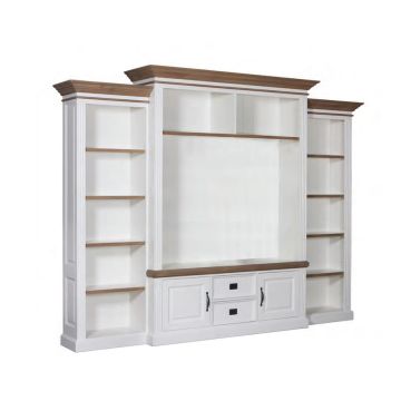 TV-Wand Landhausstil Chic Oak mit 2 Türen 2 Schubladen