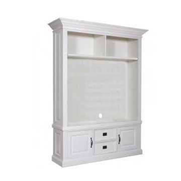 Fernsehschrank Landhausstil York Shabby chic 2 Türen 2 Schubladen _ Schmuckseite mit Rahmenfüllung