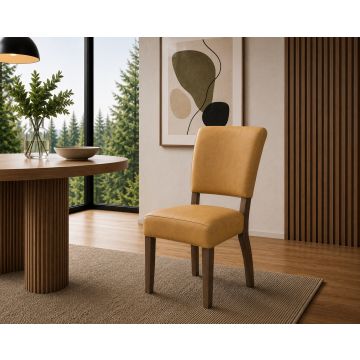 Lederstuhl Nora Bezug Amber Gestell Eiche massiv bassano